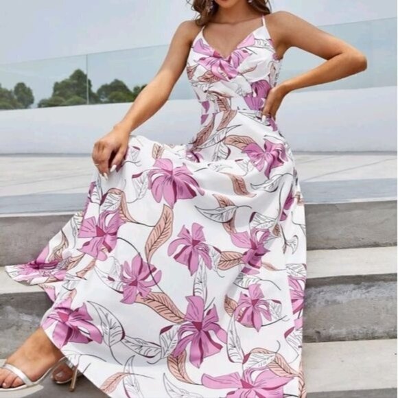PREMIUM BRAND AND QUALITY FLORAL, BACKLESS CAMI SPECIAL EVENT MAXI DRESS - Picture 4 of 8